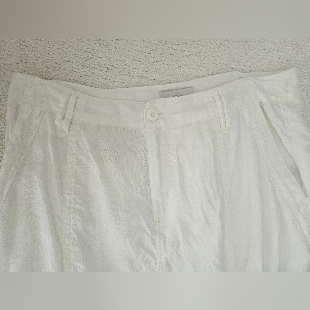JOIE Telutci Linen Ankle Lace-Up Crop Cargo Pants | SZ 6 - Picture 7 of 14